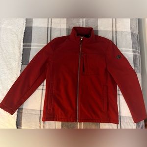 Red Calvin Klein zip up breathable water resistant jacket